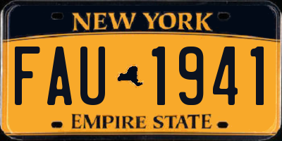 NY license plate FAU1941
