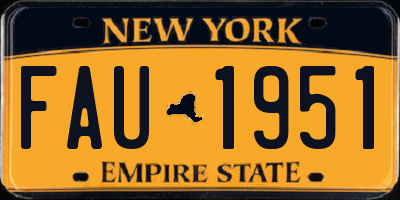 NY license plate FAU1951