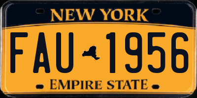 NY license plate FAU1956