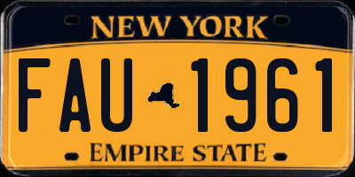 NY license plate FAU1961