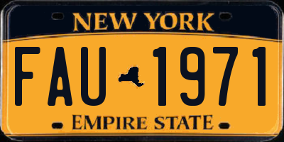 NY license plate FAU1971