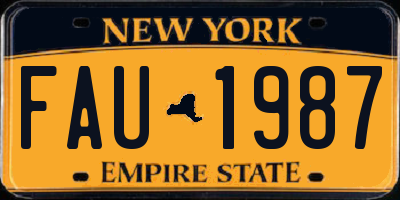 NY license plate FAU1987