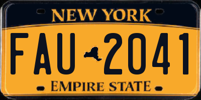 NY license plate FAU2041