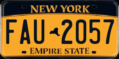 NY license plate FAU2057