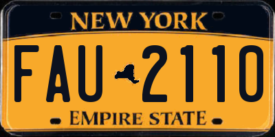 NY license plate FAU2110
