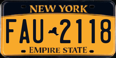 NY license plate FAU2118