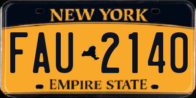 NY license plate FAU2140