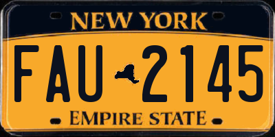 NY license plate FAU2145