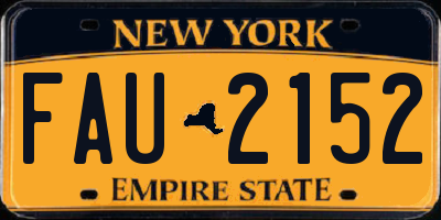NY license plate FAU2152