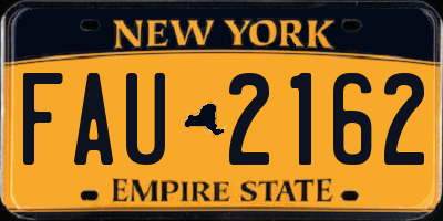 NY license plate FAU2162