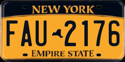 NY license plate FAU2176