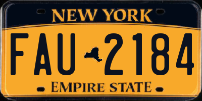 NY license plate FAU2184