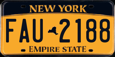 NY license plate FAU2188