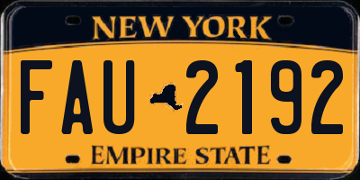 NY license plate FAU2192