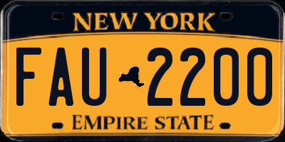 NY license plate FAU2200