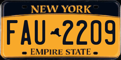 NY license plate FAU2209