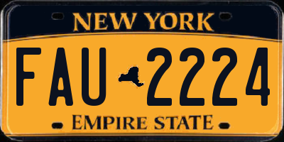 NY license plate FAU2224