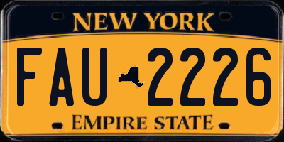 NY license plate FAU2226