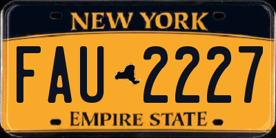 NY license plate FAU2227