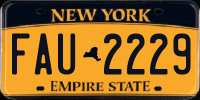 NY license plate FAU2229