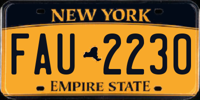 NY license plate FAU2230