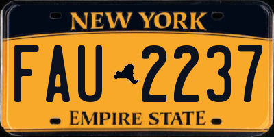 NY license plate FAU2237