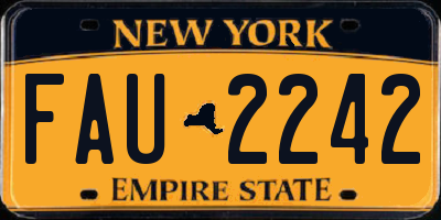 NY license plate FAU2242