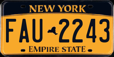 NY license plate FAU2243