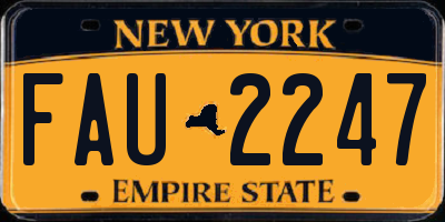 NY license plate FAU2247