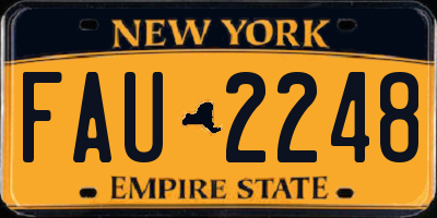 NY license plate FAU2248