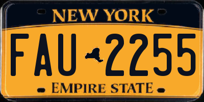 NY license plate FAU2255