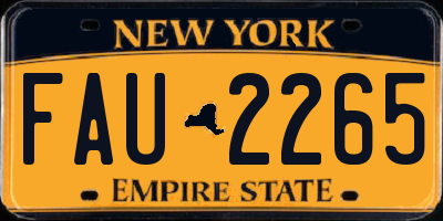NY license plate FAU2265