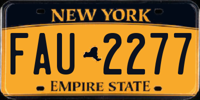 NY license plate FAU2277