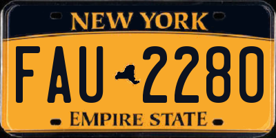 NY license plate FAU2280