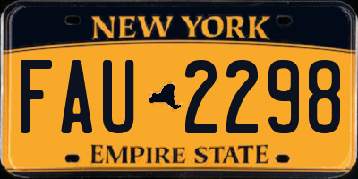 NY license plate FAU2298