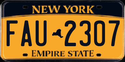 NY license plate FAU2307