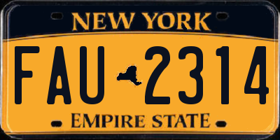 NY license plate FAU2314