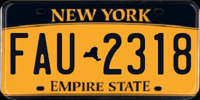 NY license plate FAU2318