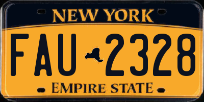 NY license plate FAU2328