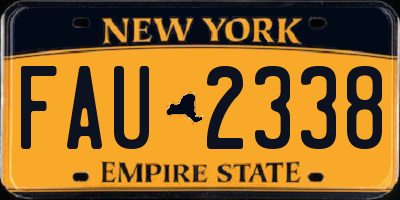 NY license plate FAU2338