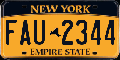 NY license plate FAU2344