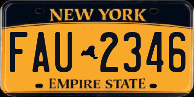NY license plate FAU2346