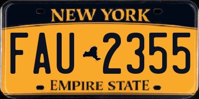NY license plate FAU2355