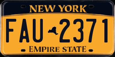 NY license plate FAU2371