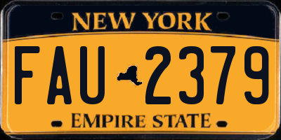 NY license plate FAU2379