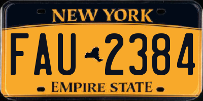 NY license plate FAU2384