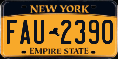 NY license plate FAU2390
