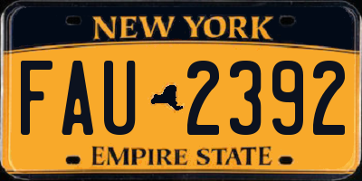 NY license plate FAU2392