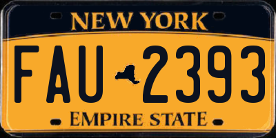 NY license plate FAU2393