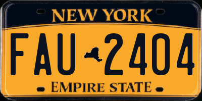NY license plate FAU2404